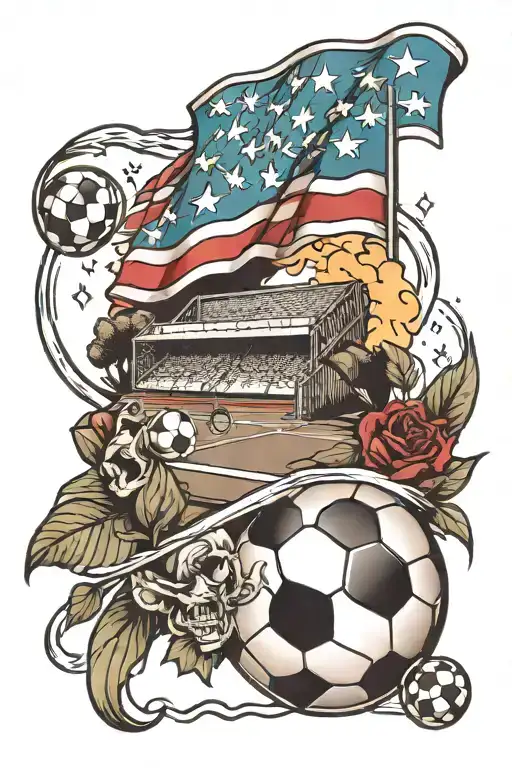 soccer field tattoo design idea