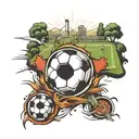 soccer field tattoo design idea