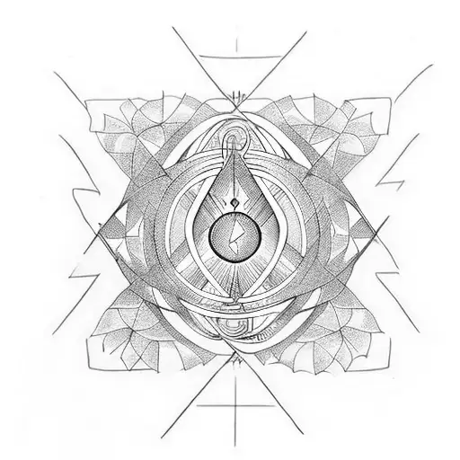 treble clef inside a rhombus tattoo design idea