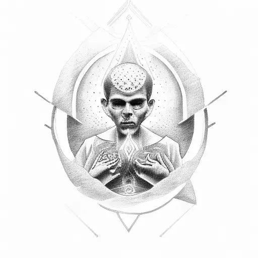 prayer to god for a person from heaven tattoo design idea