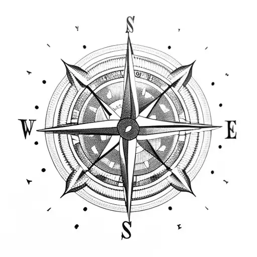 Compass with a kayak tattoo design idea