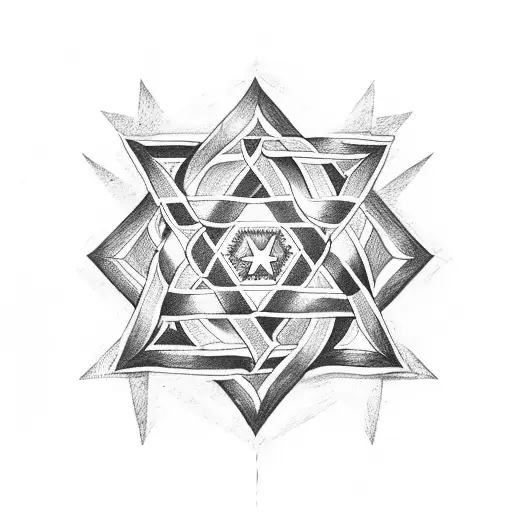 star of david with pride flag and a map of Israel tattoo design idea