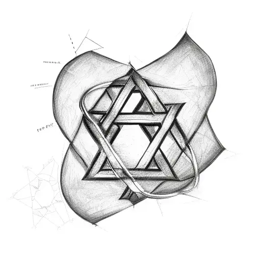 star of david with pride flag and a map of Israel tattoo design idea
