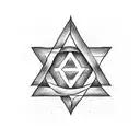 star of david with pride flag and a map of Israel tattoo design idea