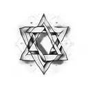 star of david with pride flag and a map of Israel tattoo design idea