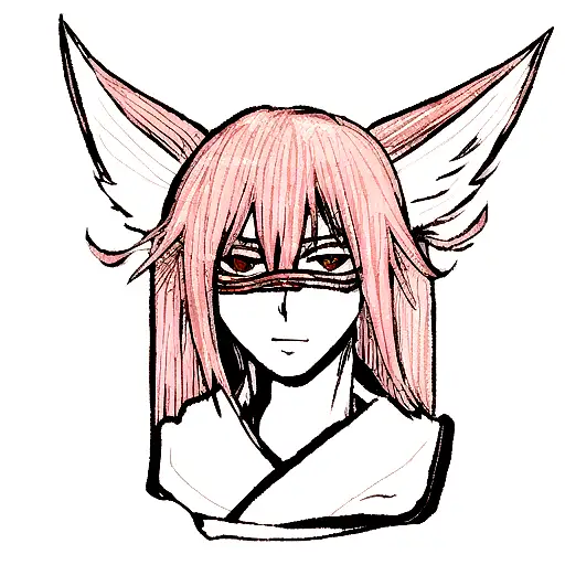 Kitsune mask with lycoris tattoo design idea