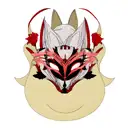 Kitsune mask with lycoris tattoo design idea