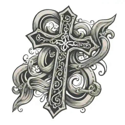 a cross with infinity symbol next to it  tattoo design idea