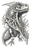 Spinosaurus skeleton emerging tattoo design idea