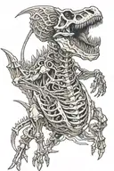 Spinosaurus skeleton emerging tattoo design idea