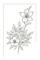 flower bouquet tattoo design idea