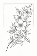 flower bouquet tattoo design idea