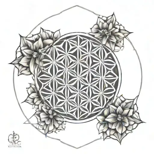 flower of life, sacred geometry, spiritual, tattoo, Libra, Capricorn, zodiac sign tattoo design idea