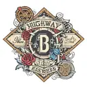 highway sign  tattoo design idea