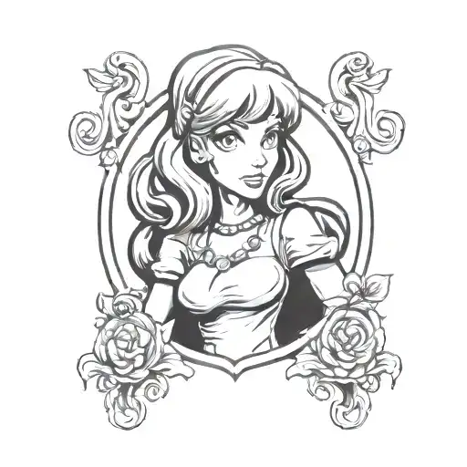 Daphne from Scooby doo in gothic style  tattoo design idea