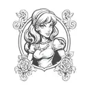 Daphne from Scooby doo in gothic style  tattoo design idea