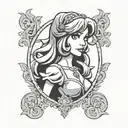 Daphne from Scooby doo in gothic style  tattoo design idea