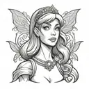 Daphne from Scooby doo in gothic style  tattoo design idea