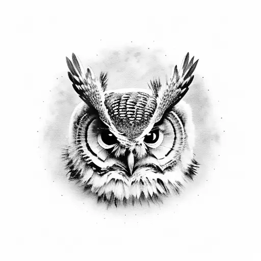 half dead owl killing a rattle snake tattoo design idea