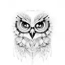 skeleton owl  tattoo design idea