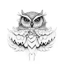 skeleton owl  tattoo design idea