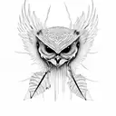 skeleton owl  tattoo design idea