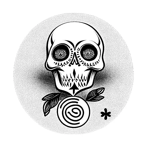 three coins: "amor fati" with flame, "memento vivere" with flower, "memento mori" with skull tattoo design idea