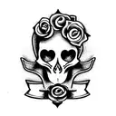 three coins: "amor fati" with flame, "memento vivere" with flower, "memento mori" with skull tattoo design idea