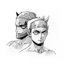 zoro and ashura tattoo design idea
