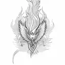 Phoenix rising from fire tattoo design idea