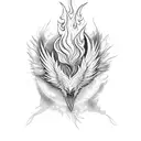 Phoenix rising from fire tattoo design idea