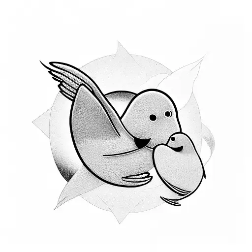 doves with clouds  tattoo design idea