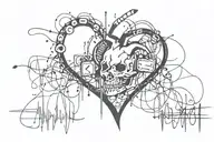 punk heart beat tattoo design idea