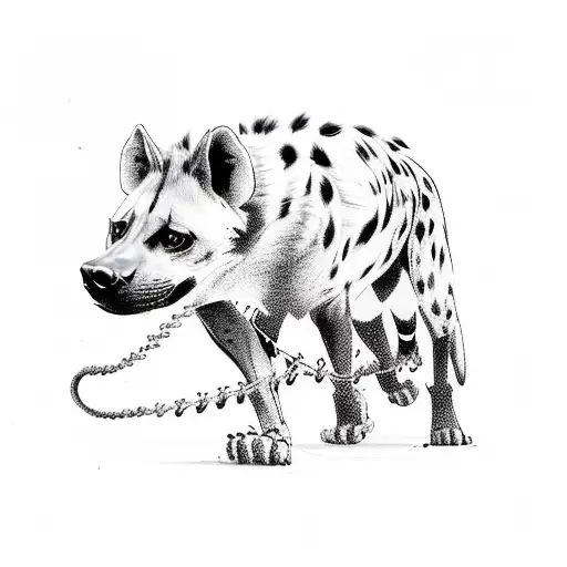 scarface holding hyena on leash tattoo design idea