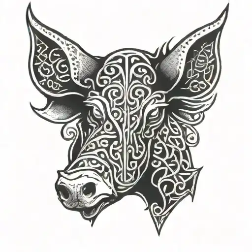 Celtic Boars head  tattoo design idea