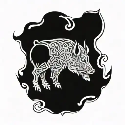 Celtic Boar tattoo design idea