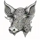 Celtic Boars head  tattoo design idea