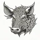 Celtic Boars head  tattoo design idea