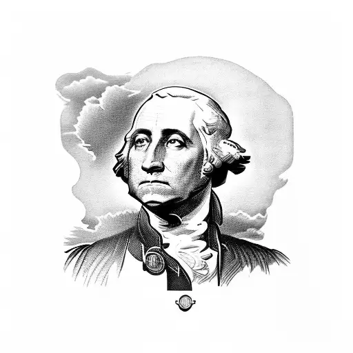 clouds with the word WASHINGTON in the middle and then a baby angle and a bible verse on for arm tattoo design idea