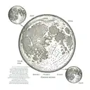 waning gibbous moon phase changing to waxing gibbous tattoo design idea