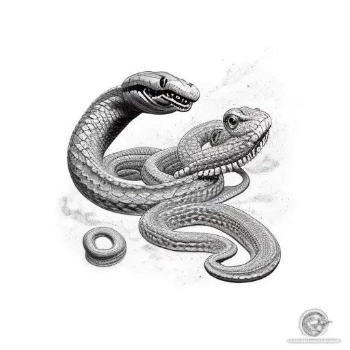 earth eating snake jormungandr tattoo design idea