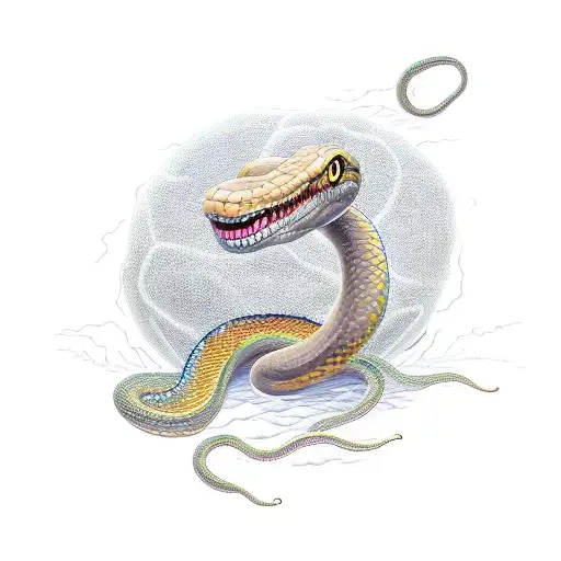 earth eating snake jormungandr tattoo design idea