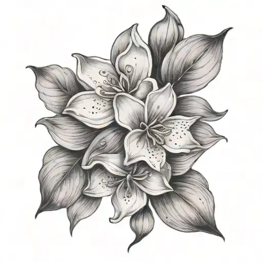 lilac flower tattoo design idea
