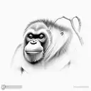 orangutan  tattoo design idea