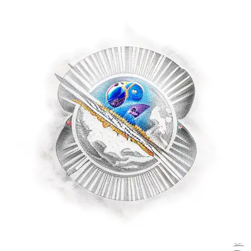 Icarus beside astronaut tattoo design idea