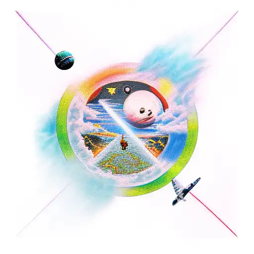 Icarus beside astronaut tattoo design idea