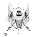 Icarus and astronaut tattoo design idea