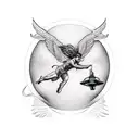 Icarus and astronaut tattoo design idea