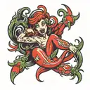 chilli pepper female tattoo design idea