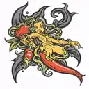 chilli pepper female tattoo design idea